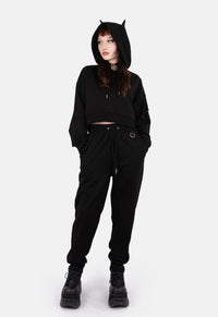 Zoey Demon Ear Crop Hoodie