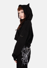Zoey Demon Ear Crop Hoodie