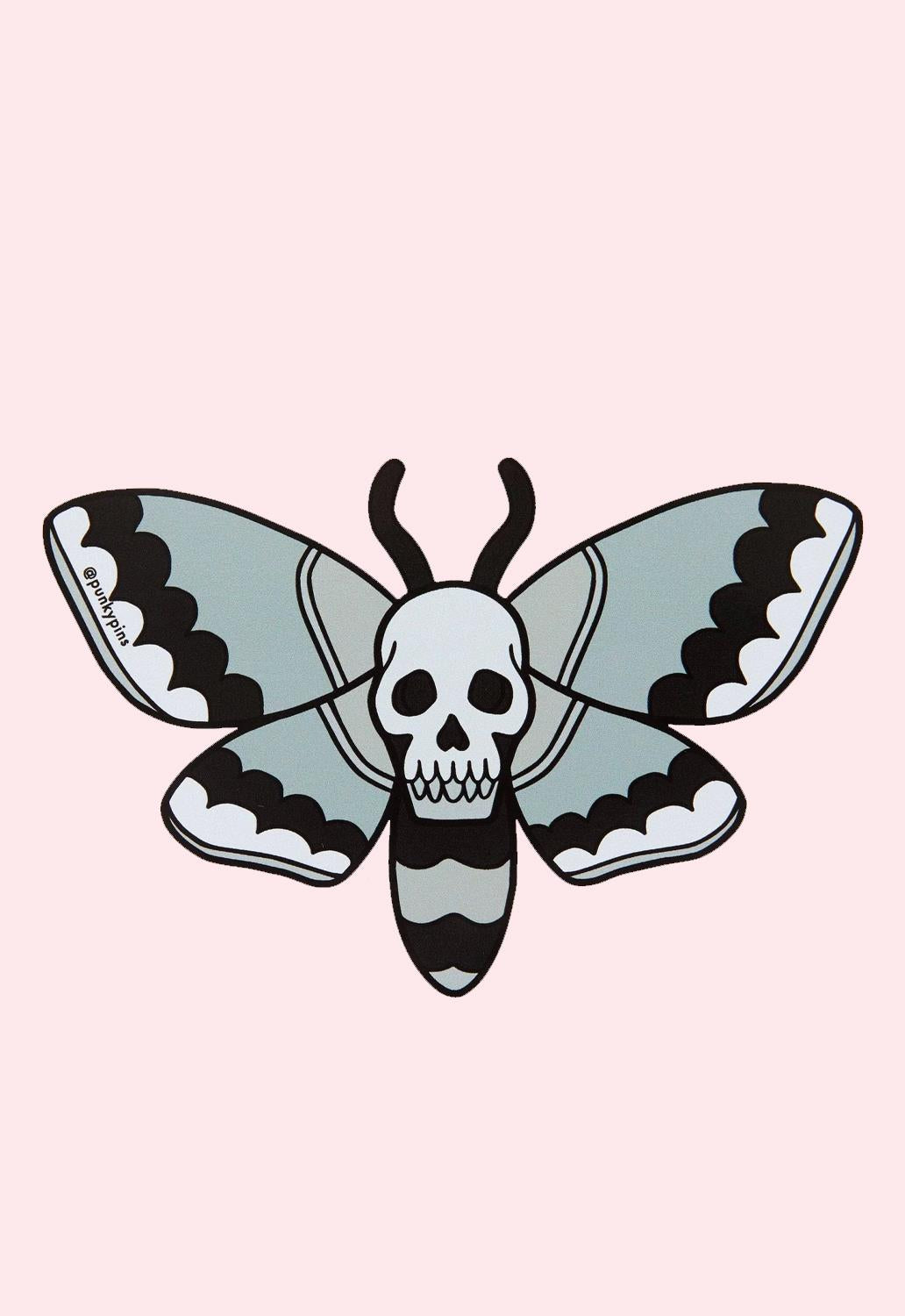 Grey Skull Moth Sticker