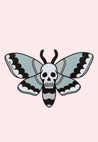 Grey Skull Moth Sticker