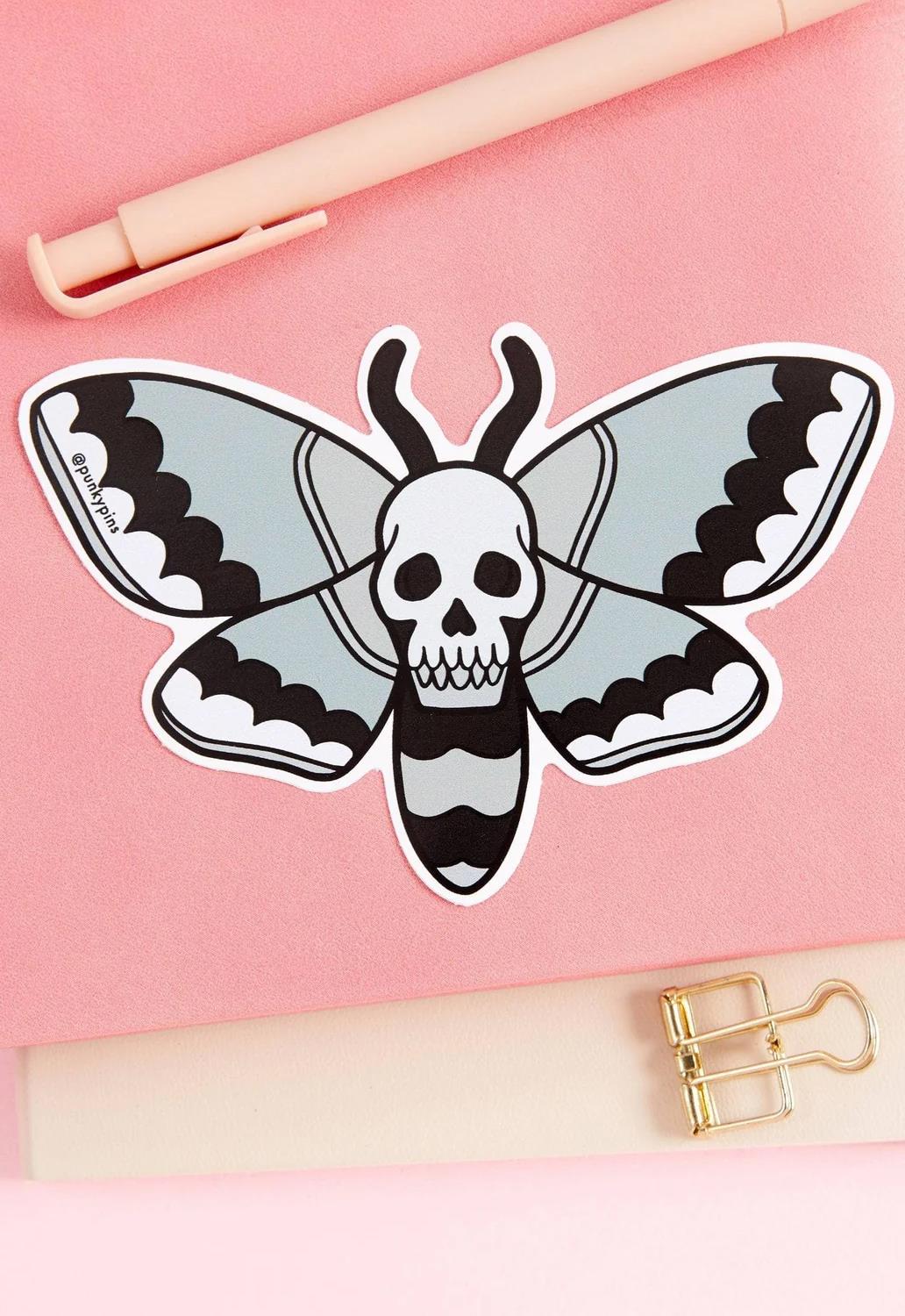 Grey Skull Moth Sticker
