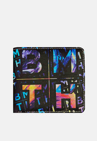 Black Bring Me The Horizon Spirit Wallet Band Merch. Bi-fold wallet with elasticated closure. Features two pockets and five card slots.