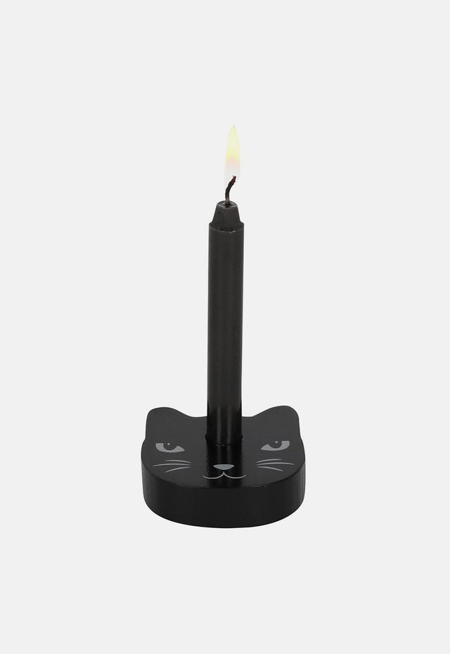Black Cat Spell Candle Holder
