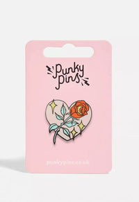 Rose In Heart Pin Badge