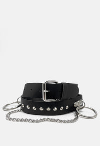 1 Row Conical Chain & O-Ring Leather Belt