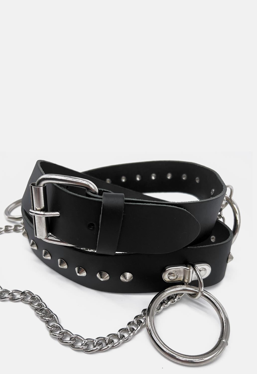 1 Row Conical Chain & O-Ring Leather Belt