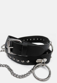1 Row Conical Chain & O-Ring Leather Belt