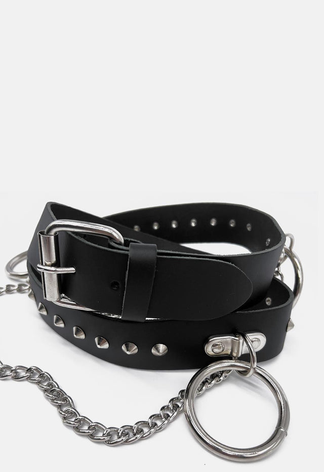 1 Row Conical Chain & O-Ring Leather Belt