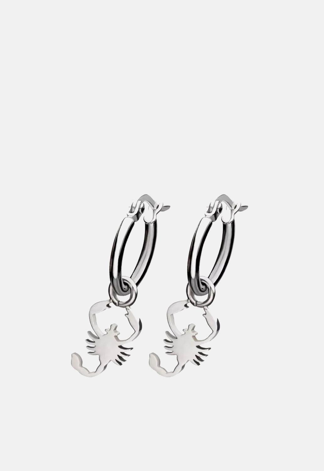 Scorpio Charm Hoop Earrings