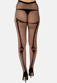 Skeleton Bone Net Tights